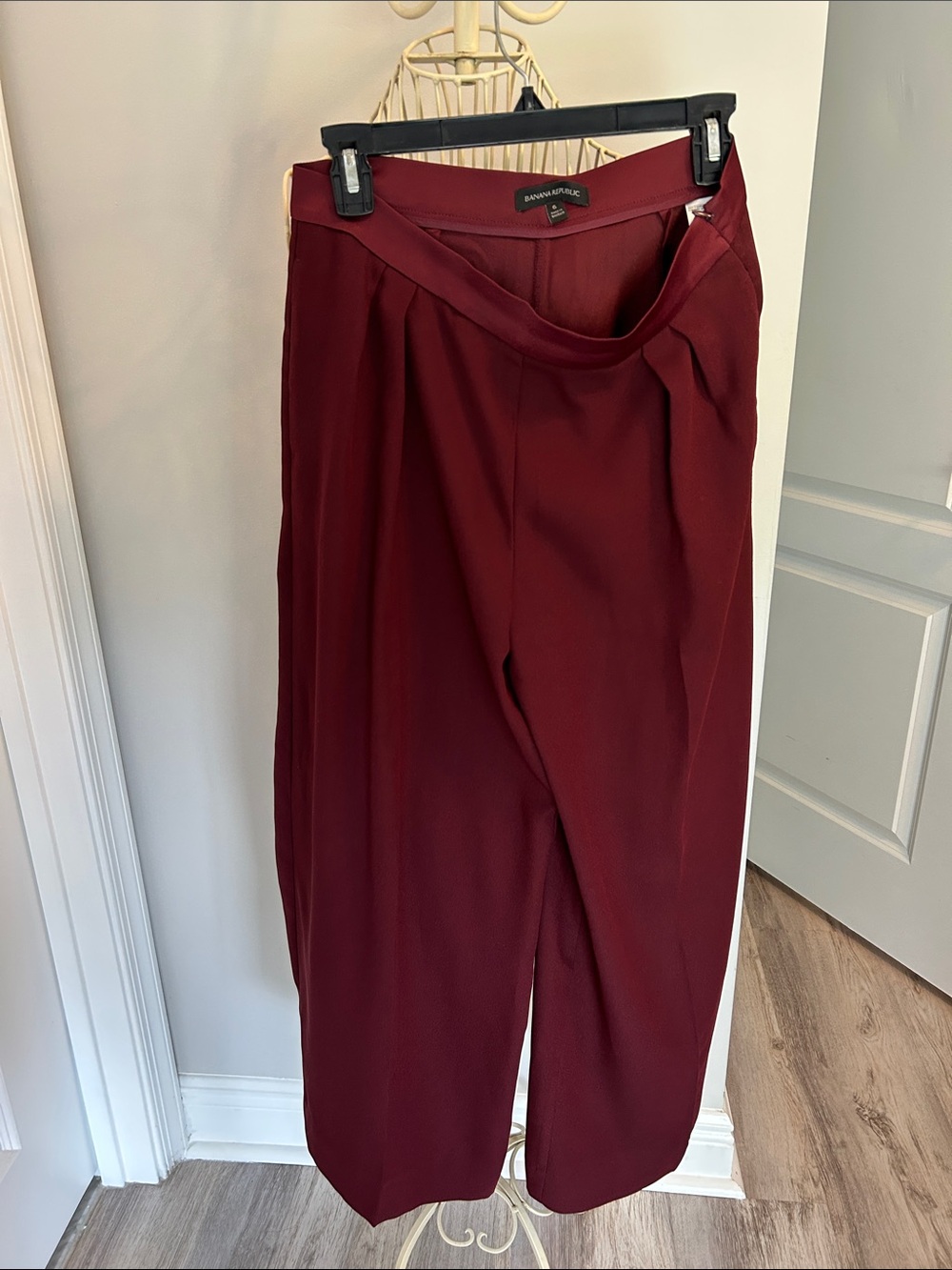 Banana Republic Wide-Leg Trousers in Deep Red